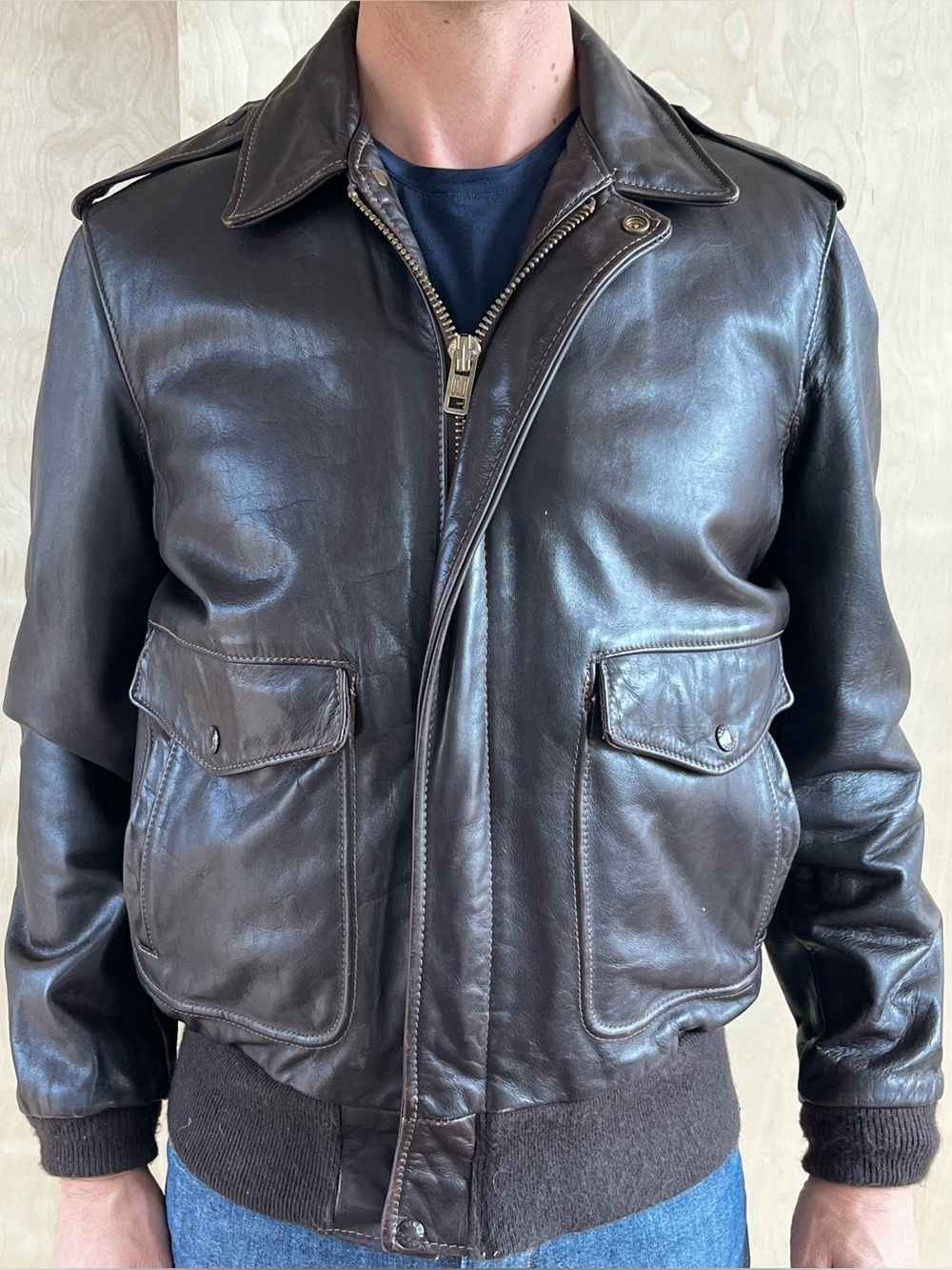 Vintage Schott 184SM A-2 Bomber Leather Jacket- Made in USA